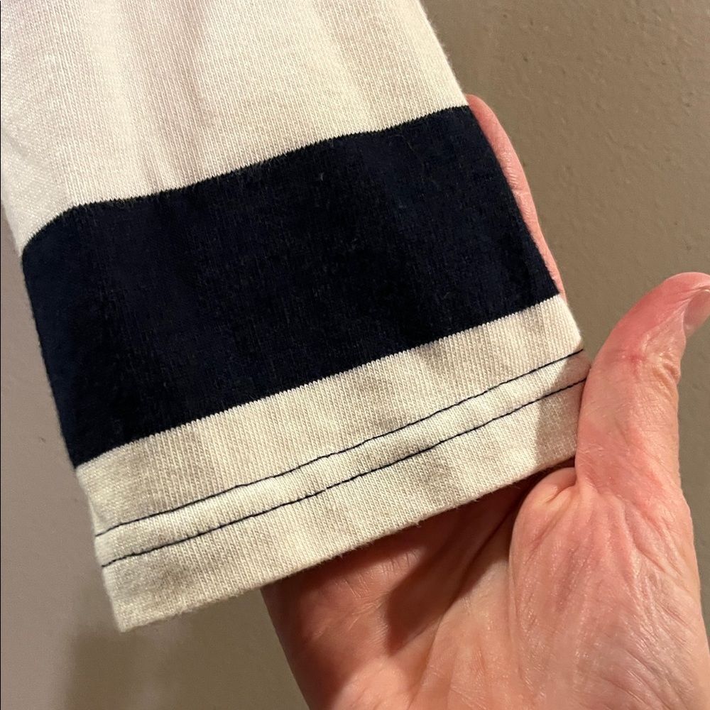 Navy and White Striped Long Sleeve Tee - Picture 4 of 10